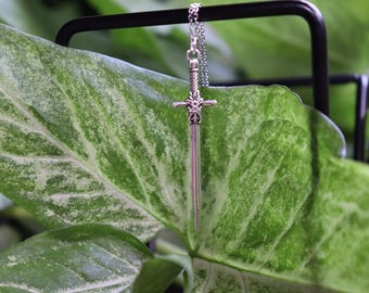 Long Sword Necklace | Fantasy Medieval Warrior Style | Gifts for Book Lovers