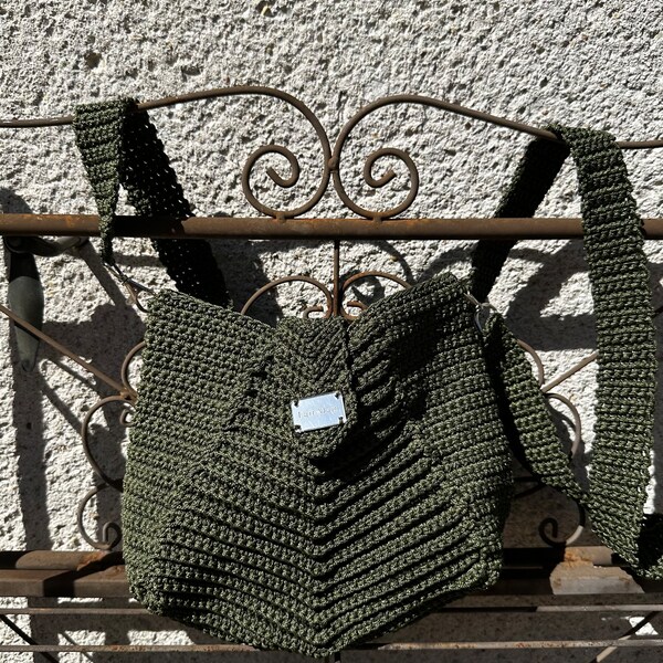 Sac à Mains Vert Kaki Moyen - Polyamide, Occasion