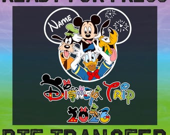 Custom Disney Family Vacation 2026 DTF Ready To Press, Mickey And Friend Trip Transfer