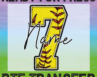 Personalized Softball Mom Heat Transfer, Custom Name & Number DTF