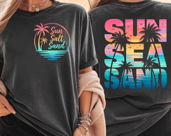 Sun Salt Sand DTF, Heat Transfer, Summer Vibes - Tropical Beach Ready to Press