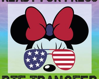 Disney 4th Of July DTF Ready To Press, Disney Mickey and Minnie Heat Transfer