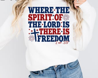 Where the Spirit of the Lord Christian DTF Transfer, Christian America 250th Anniversary
