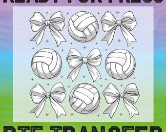 Coquette Volleyball Bow DTF Heat Transfer, Volleyball Mama Ready To Press - Sports Mom