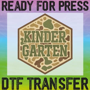 Retro Back to School Boys Old Camo Ready To Press, Back To School Dtf Transfer, Kindergarten DTF, School Boy, Pre-k 1st/2nd/3rd/4th Grade