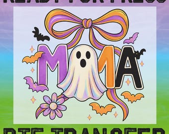 Coquette Ghost Halloween Mama DTF Ready To Press, Spooky Mama Heat Transfers, Scary Halloween