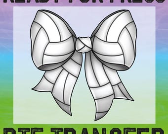 Coquette Bow Volleyball DTF Ready To Press, Heat Transfer, Game Day Volleyball Mom