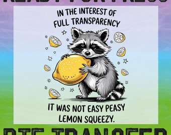 Sarcastic Raccoon DTF Transfer: Funny Raccoon Ready To Press - 90s Retro Style