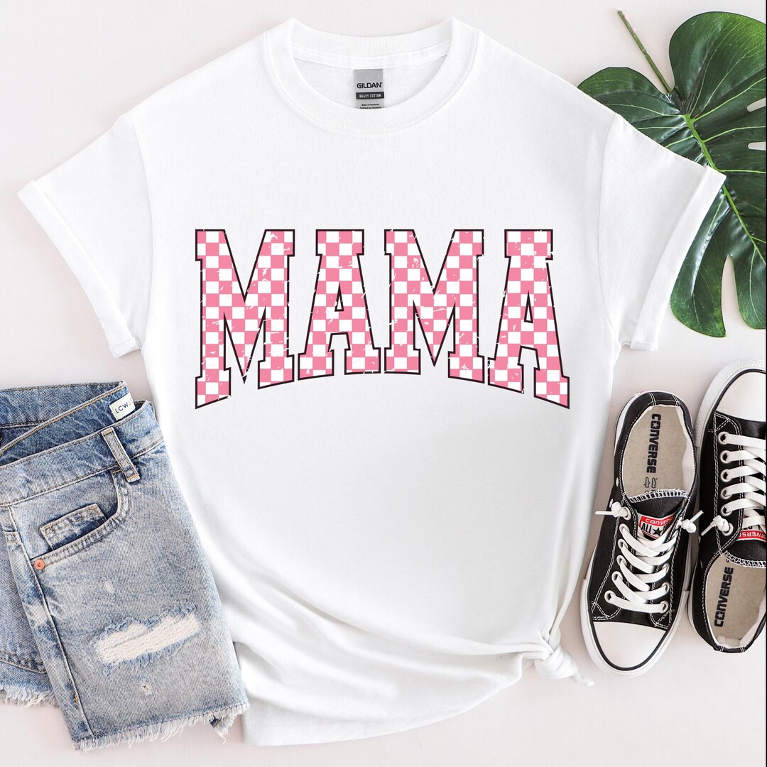 Pink Checkered Mama DTF Ready to Press, Mothers Day Heat Transfer - Etsy