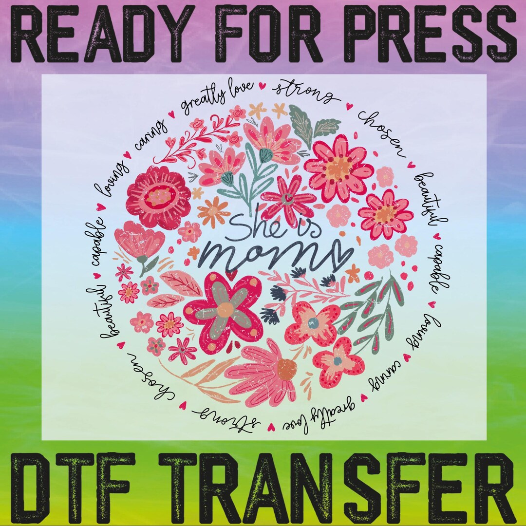 Boho Floral Mama DTF Ready to Press, Mothers Day Gift Transfer - Etsy