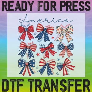 Coquette America Ready To Press, 4th Of July Dtf, 4th of July Girls Dtf, Coquette USA Dtf, Independence Day Women Dtf, American Girly Dtf