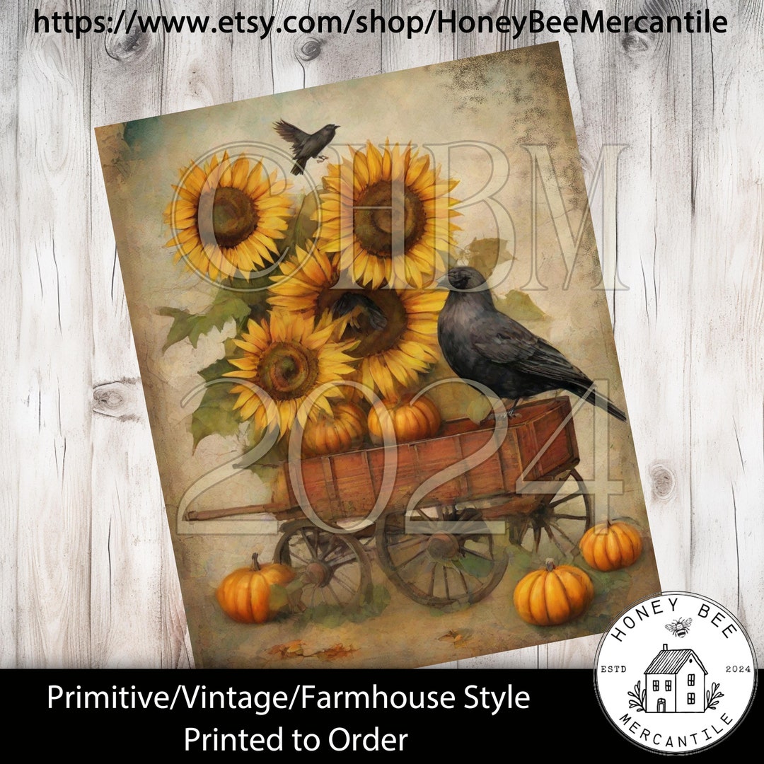 Vintage Primitive Farmhouse Style 8x10 Rice Print, Use for Decoupage ...