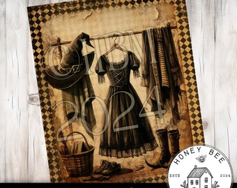 Vintage Primitive Farmhouse Style 8x10 Rice Prints, Decoupage, Rice ...