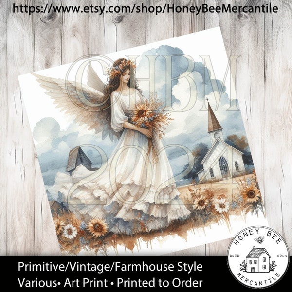 Vintage Primitive Farmhouse Style 8x10 Rice Prints, Decoupage, Wood ...