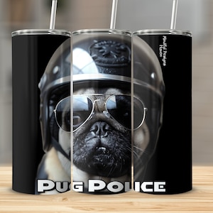 Pug Police Fun Gift, Novelty Dog Lover Present, Cute Pug Art, Dog Themed Decor, Funny Pet Owner Accessories, Unique Dog Collectible