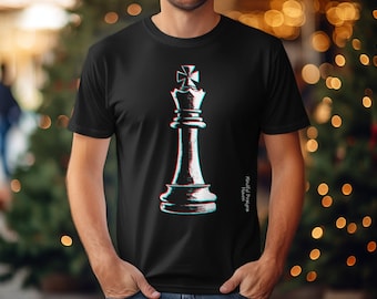 T-shirt design roi des échecs, pièce d'échecs unique, sweat à capuche artistique pour joueur d'échecs élégant, aimants, tee graphique, idée cadeau pour amateur d'échecs