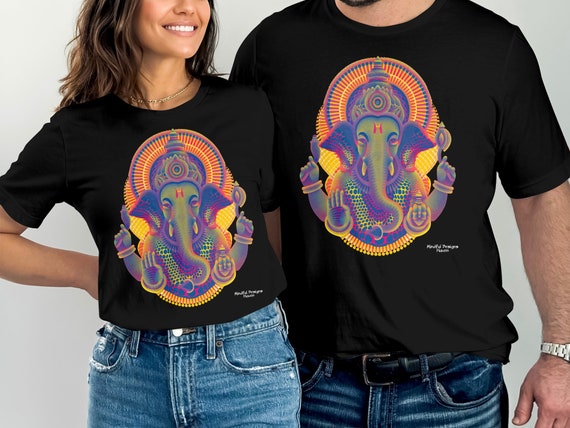 Ganesh T-Shirt Black Drawing Ganesh Tee Shirt Ganesh T-Shirt Black Drawing Ganesh Tee Shirt