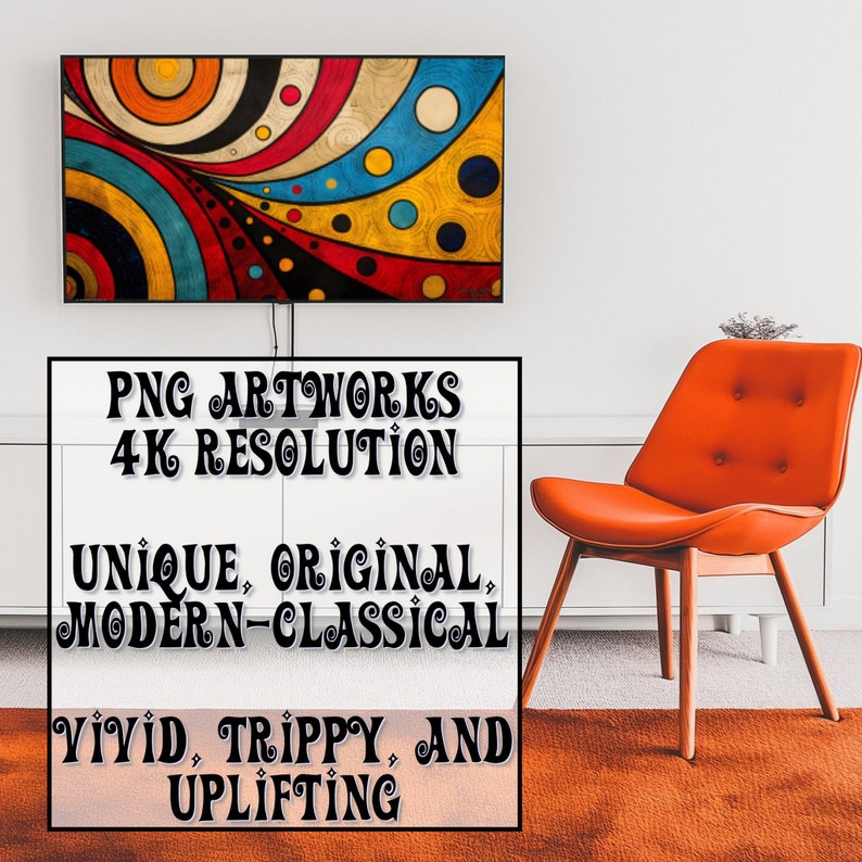 59 oeuvres d'art uniques captivantes pour Smart TV, oeuvres d'art murales numériques trippy, oeuvres d'art modernes-classiques et impressions d'art numériques haute résolution. image 6
