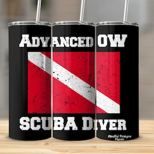 Advanced OW Scuba Diver, Underwater Utopia Collection, Plastic and Stainless Steel Tumblers, Wine Tumbler, Ceramic Mugs, Enamel Camping Mug