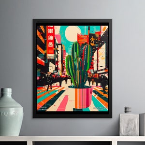 Lebendige Kaktus Poster, Leinwand Wandkunst, Journal, Glasdose, Aufkleber, Magnet, Kerze