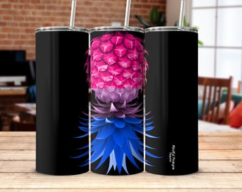 Mug signe échangiste ananas à l'envers, gobelet bisexuels couleurs, tasse de camping symbole secret, gobelet en acier inoxydable 20 oz