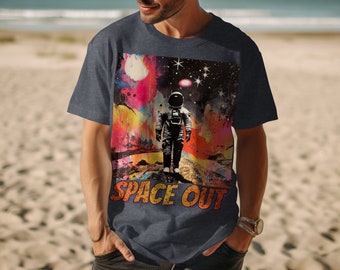 Astronaut Space Out Shirt, Colorful Space Art Tee, Cosmic Space Hoodie, Nebula Sweater, Vibrant Space Tank Top