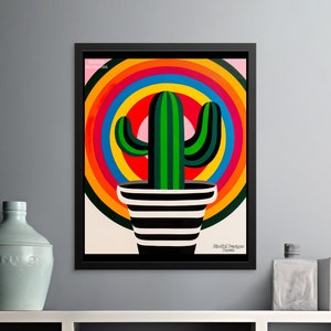 Bunter Kaktus Poster und Leinwand Wandkunst für Wohnkultur - erhältlich in verschiedenen Größen