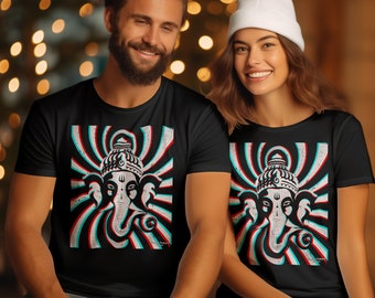 Modern Art Ganesha T-shirt, Gentle God Ganesh Meditative Pose
