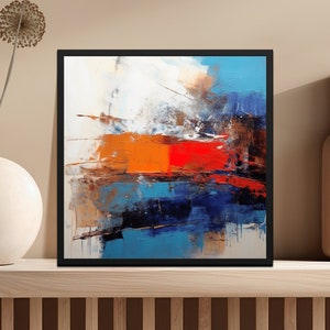 Abstract Colorful Wall Art, Modern Art Print, Unique Canvas Art, Bold Contemporary Painting, Living Room Decor, Office Wall Art
