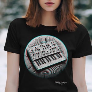Vintage Synthesizer Art, Cool Musical Instrument Design, Retro Music Lover Gift, Unique Synth Keyboard Print, Perfect for Musicians
