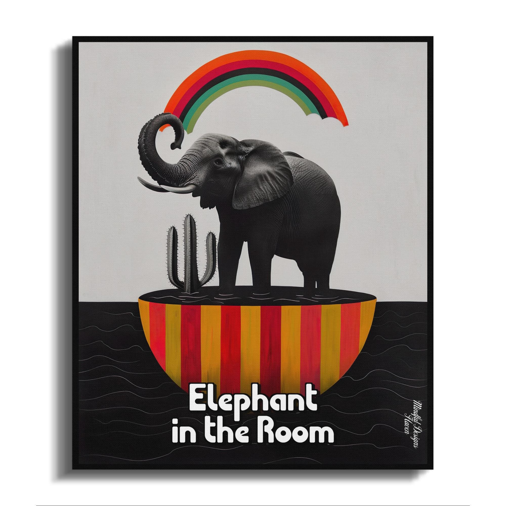 Stampa su tela con elefante che cammina sulla strada, decorazione per la casa, ufficio, camera da letto, poster da appendere con cornice, opere d'arte moderne, grandi dimensioni 86 x 61 cm
