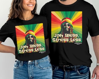 Jah Rastafari Shirt, Jah Bless Stress Less T Shirt, Reggae Rasta Shirt, Rasta Vibes TShirt, Jamaican Inspired Shirt, Cool Rasta Tee
