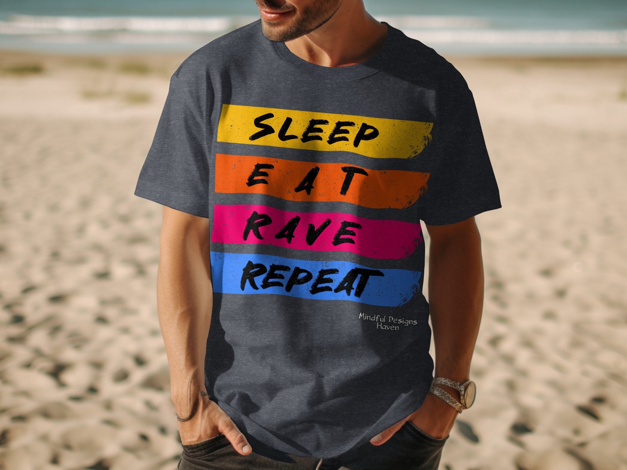 3d Effect Eat Sleep Rave Repeat T-Shirt For Ravers 3d Effect Eat Sleep Rave Repeat T-Shirt For Ravers