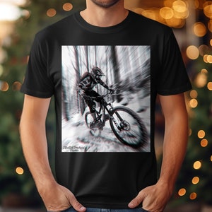 Mountain Biking Cyclist Art Print, Adventure Sports Decor, Unique Outdoor Enthusiast Gift, Biker Gear, Trail Riding Artwork