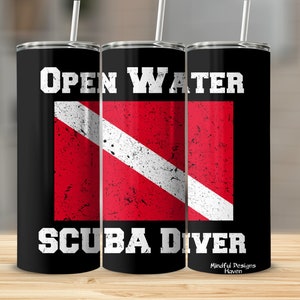 Open Water Scuba Diver Plastic Tumblers, Stainless Steel Tumblers, Wine Tumbler, Ceramic Mugs, Enamel Camping Mug, Insulated Mug