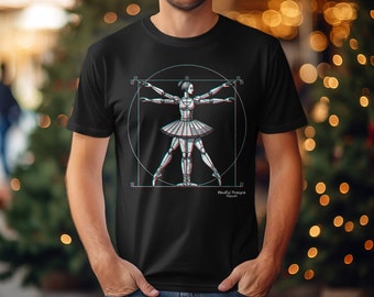 Vitruvian Ballerina T-Shirt Hoodie Sweatshirt Tote Bag Mug Sticker Magnet Unique Gift for Art Lovers Dance Enthusiasts