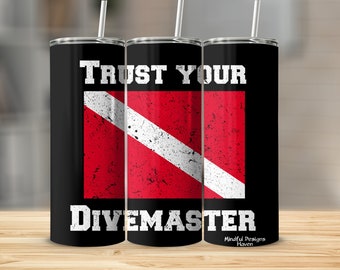 Adorno tipo taza con forma de bolsa de tela Trust Your Divemaster, regalo para entusiastas del buceo, decoración para buceadores, colección Underwater Utopia, listado de varios productos