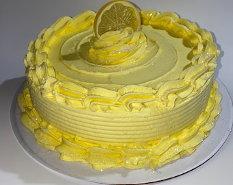 FAKE FOOD, Lemon Cake, yellow, cake, centerpiece