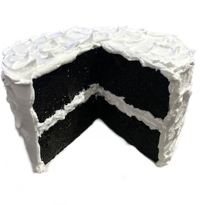Swirly Two Layer Dark Chocolate Cake with White Icing cake, faux cake, fake food, 8 inch Width by 5 inch Height