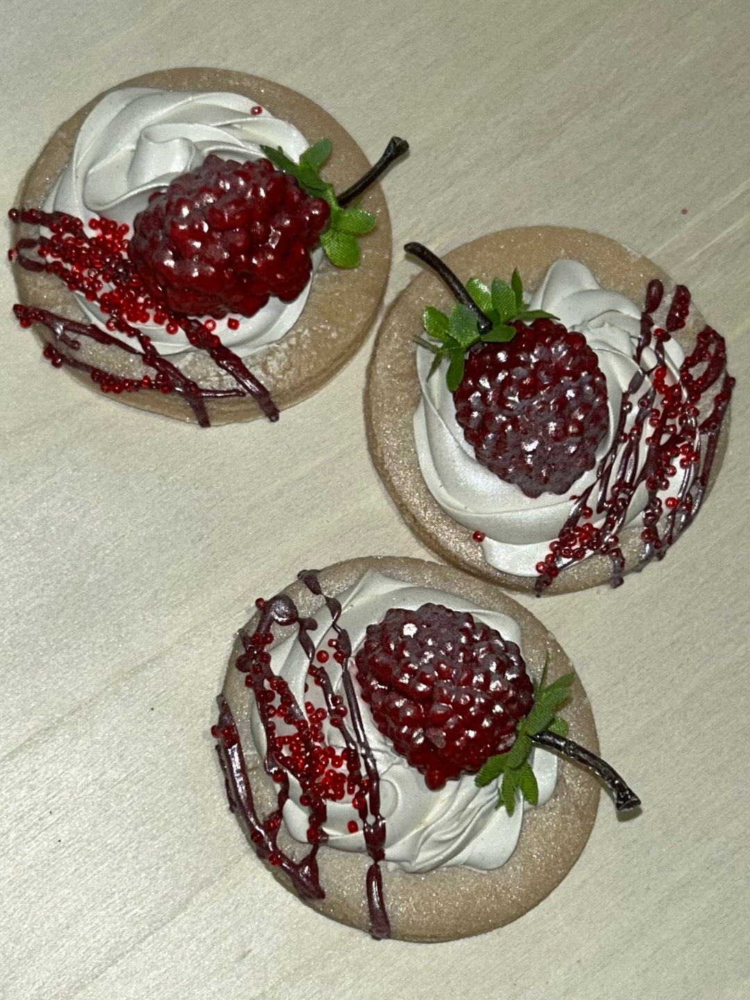 A Terrific Table Topper/plump Raspberries/fake Food/fake Cookies /home ...
