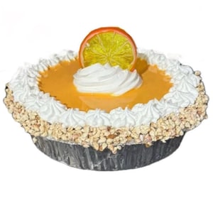 Fake Pie, Creamy Pie, Orange Cream Pie, Nut Crumbs on the edge 6x3” in foil pan