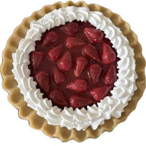 Fake Pie, Creamy Strawberry Glaze Pie in a pie shell crust 10x2.5” in foil pan
