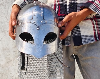Medieval Viking Gjermundbu Helmet – Authentic Norse Warrior Battle Replica