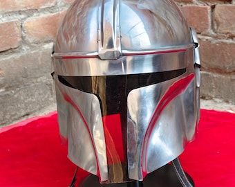 Mandalorian Helmet With Inner Leather | Star Wars Inspired Cosplay Helmet |  Role-Play & Display Prop