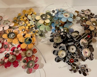 A Rainbow of Bottlecap Flower Magnets