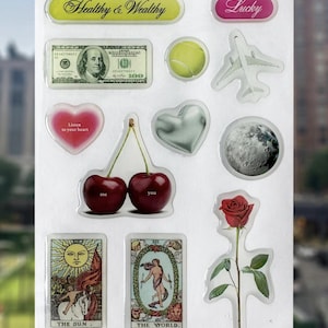 3D Aufkleber Rose / Tarotkarten The World oder The Sun, für Handyhülle, Milchglasaufkleber, Laptopsticker, wasserfest, langlebig.