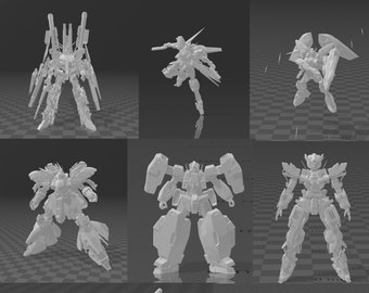 57 low poly Gundam 3d model pack STL File, 3D STL Bundle Packs 3D Printing file moble suit gundam