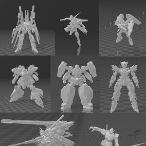 57 Low-Poly-Gundam 3D-Modellpackung STL-Datei, 3D-STL-Bundle-Packs 3D-Druckdatei Moble Suit Gundam