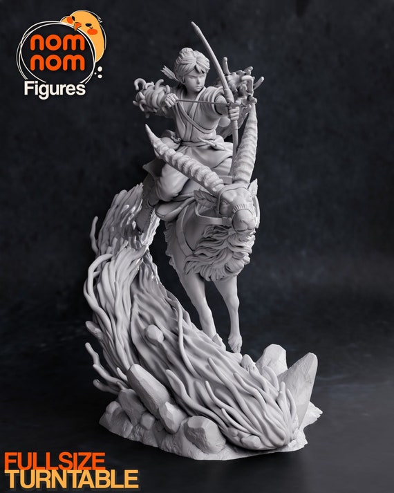 アシタカ - もののけ姫ジオラマ 高品質 STL ファイル、SLA