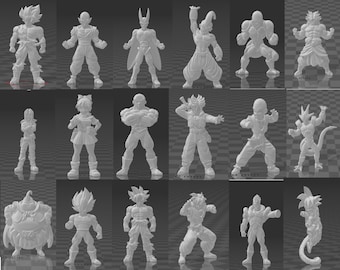 DBZ characters pack, 18 Miniatures including Goku Vegeta and more 3d Printing STL Files